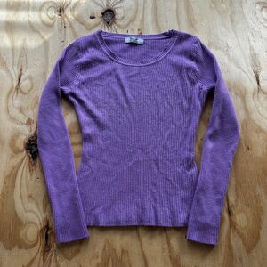 Top Fashion Purple Sparkle Ribbed Knit Sweater - L/XL
